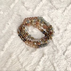 Beaded bracelet - multiple attached